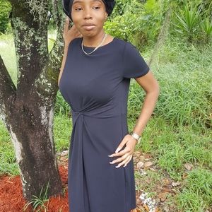 Woman faux wrap dress